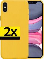 LUQ LUQ iPhone X hoesje siliconen - Geel - 2 PACK