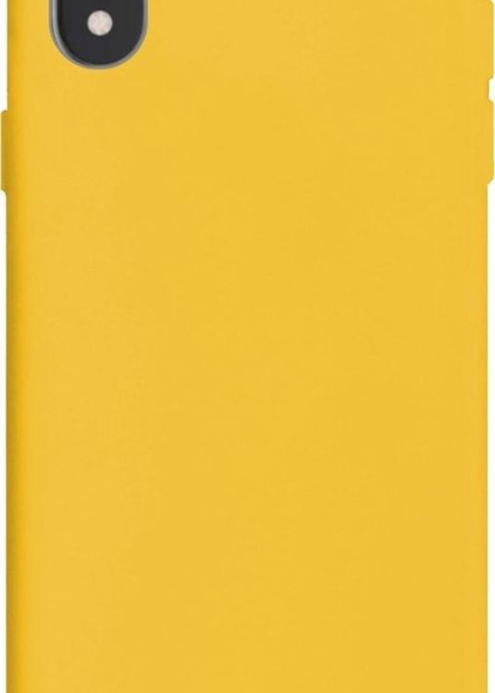 LUQ Hoesje Geschikt voor iPhone XR Hoesje Siliconen Case - Hoes Geschikt voor iPhone XR Hoes Siliconen - Geel
