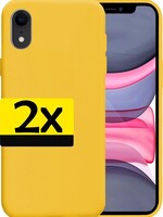 LUQ LUQ iPhone XR hoesje siliconen - Geel - 2 PACK