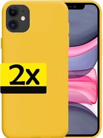 LUQ LUQ iPhone 11 hoesje siliconen - Geel - 2 PACK