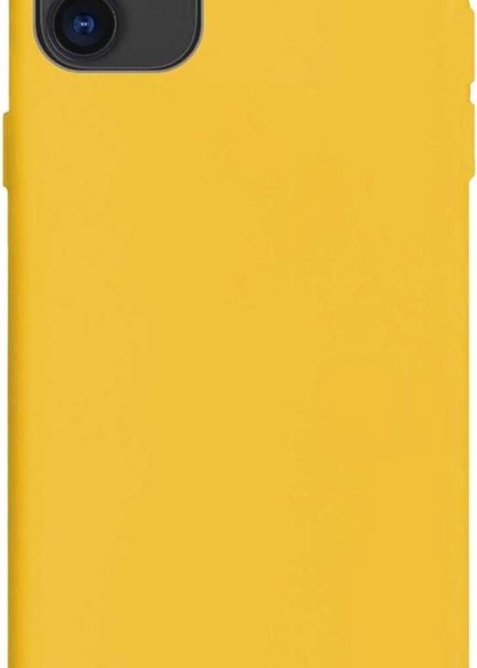 LUQ Hoesje Geschikt voor iPhone 12 Mini Hoesje Siliconen Case - Hoes Geschikt voor iPhone 12 Mini Hoes Siliconen - Geel - 2 Stuks