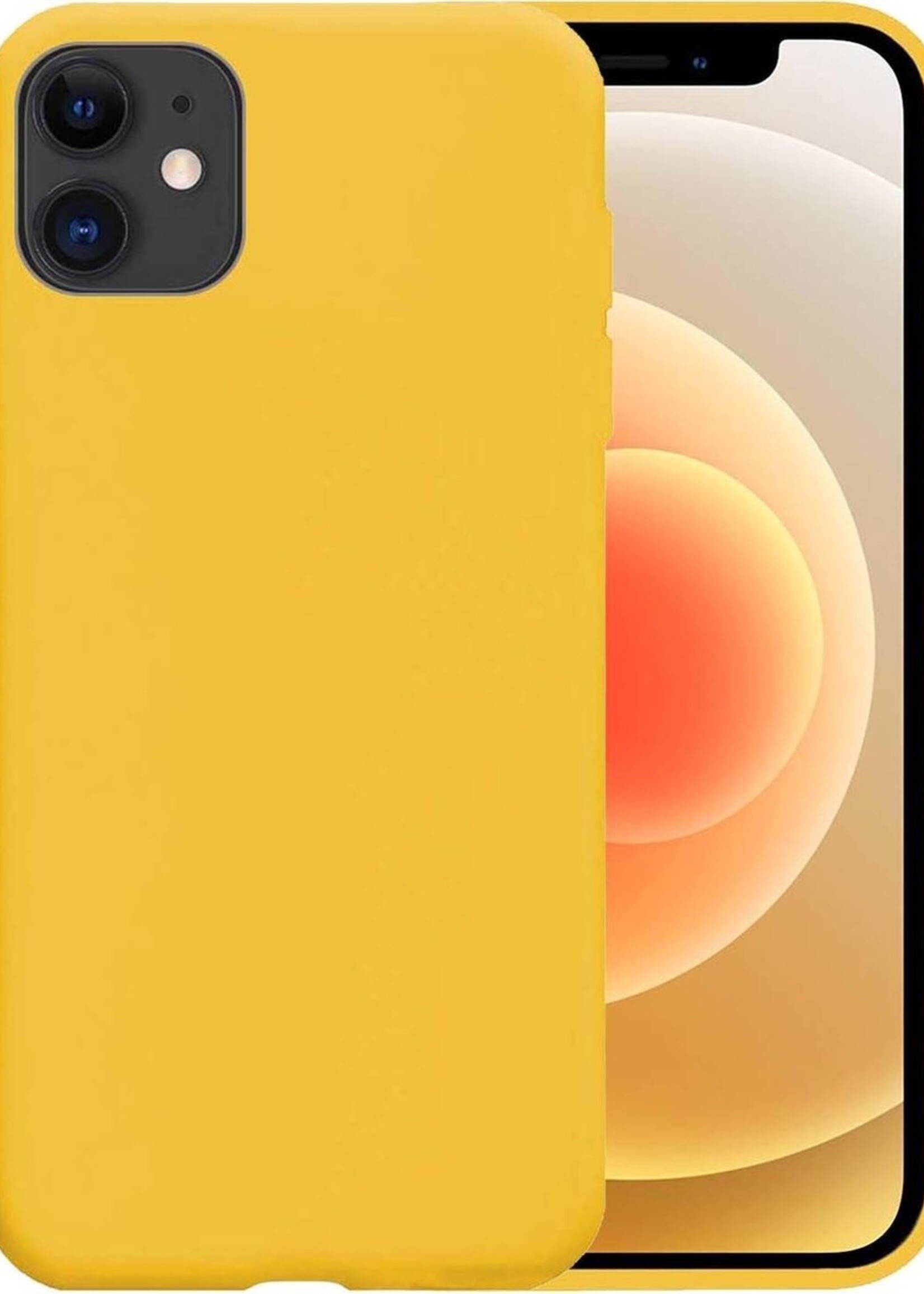 LUQ Hoesje Geschikt voor iPhone 12 Pro Hoesje Siliconen Case - Hoes Geschikt voor iPhone 12 Pro Hoes Siliconen - Geel
