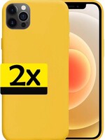 LUQ LUQ iPhone 12 Pro Max hoesje siliconen - Geel - 2 PACK