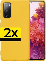 LUQ LUQ Samsung Galaxy S20FE hoesje siliconen - Geel - 2 PACK