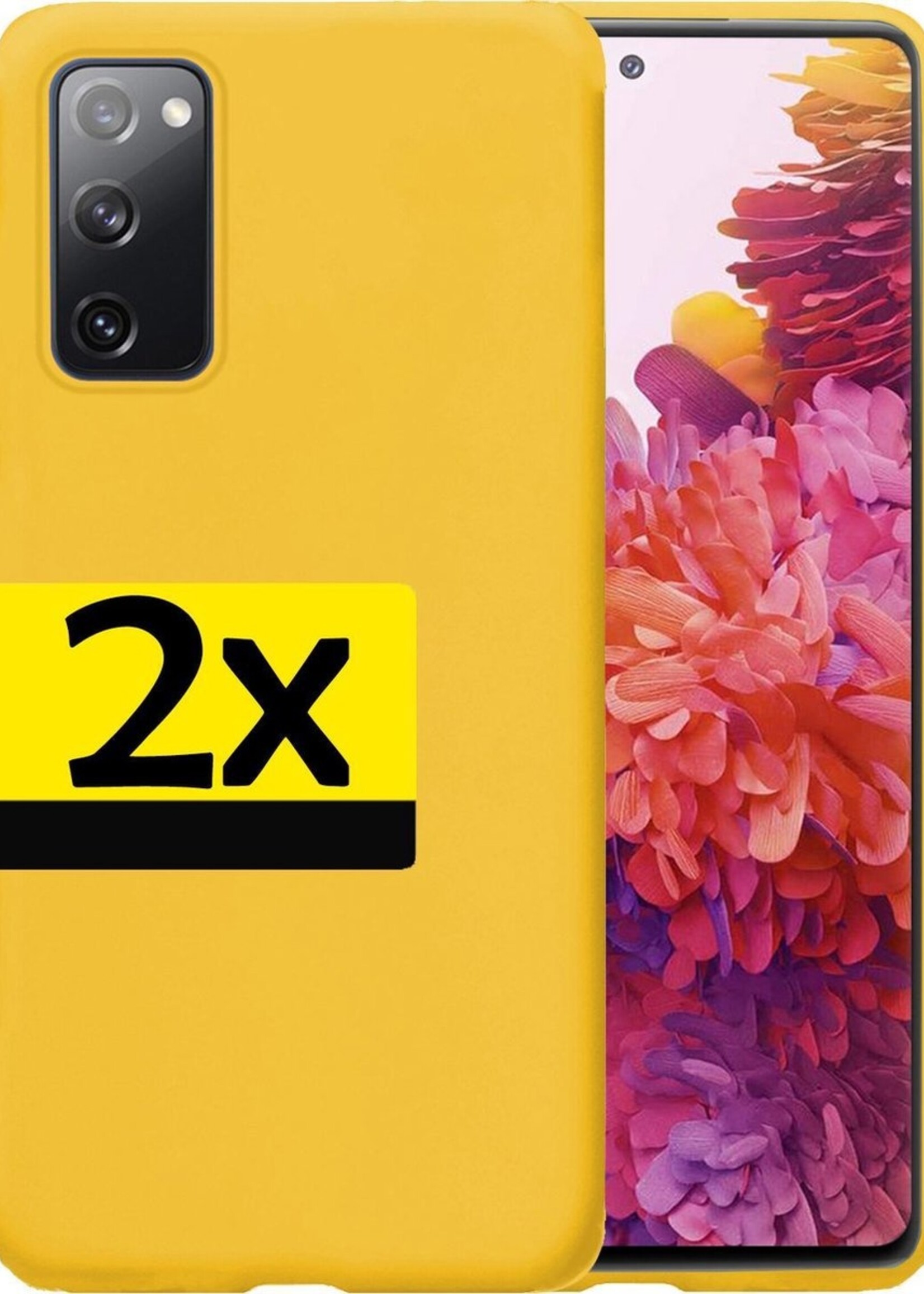 LUQ Hoesje Geschikt voor Samsung S20 FE Hoesje Siliconen Case - Hoes Geschikt voor Samsung Galaxy S20 FE Hoes Siliconen - Geel - 2 Stuks