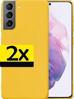 LUQ LUQ Samsung Galaxy S21 hoesje siliconen - Geel - 2 PACK