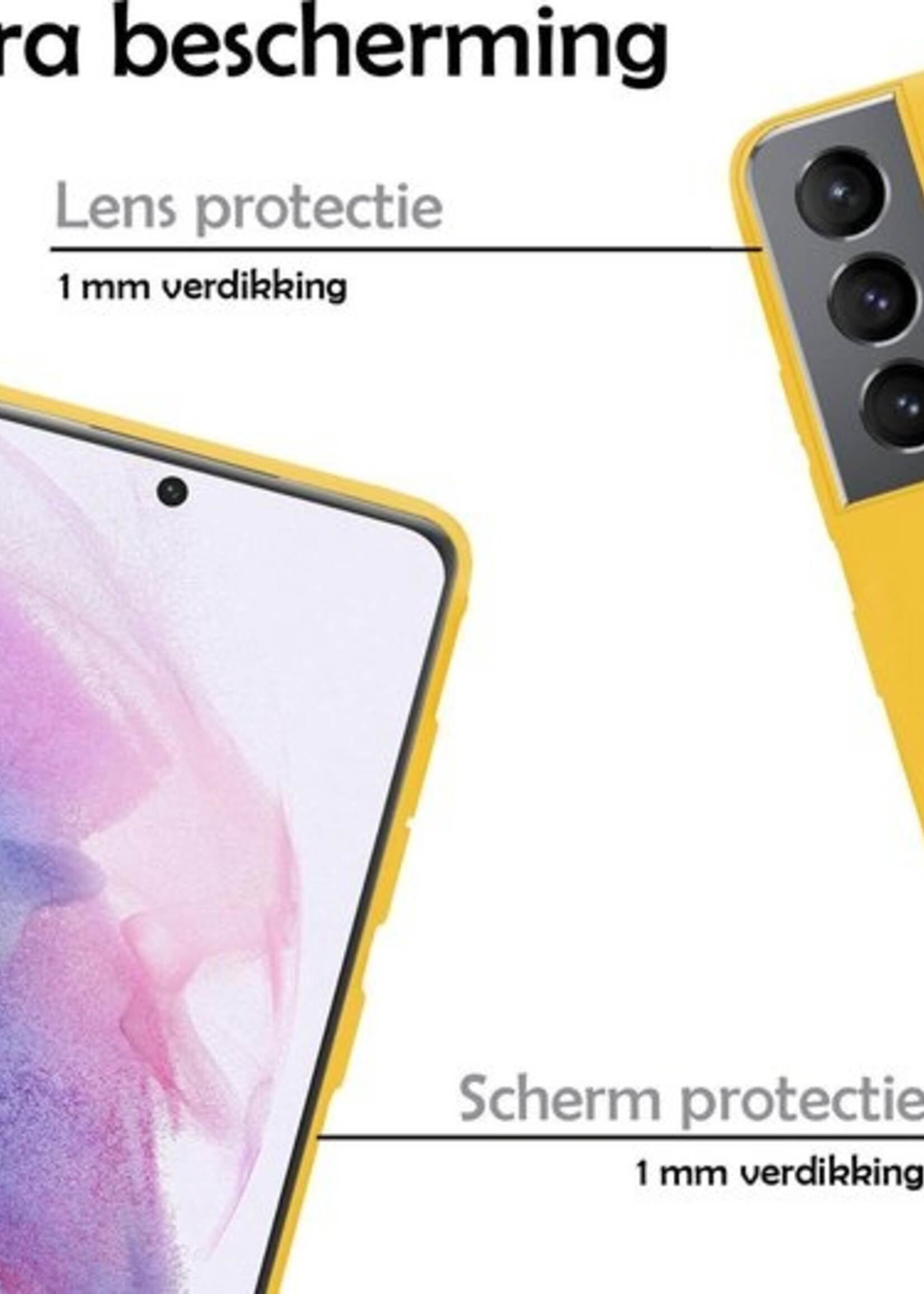 LUQ Hoesje Geschikt voor Samsung S21 Plus Hoesje Siliconen Case - Hoes Geschikt voor Samsung Galaxy S21 Plus Hoes Siliconen - Geel - 2 Stuks