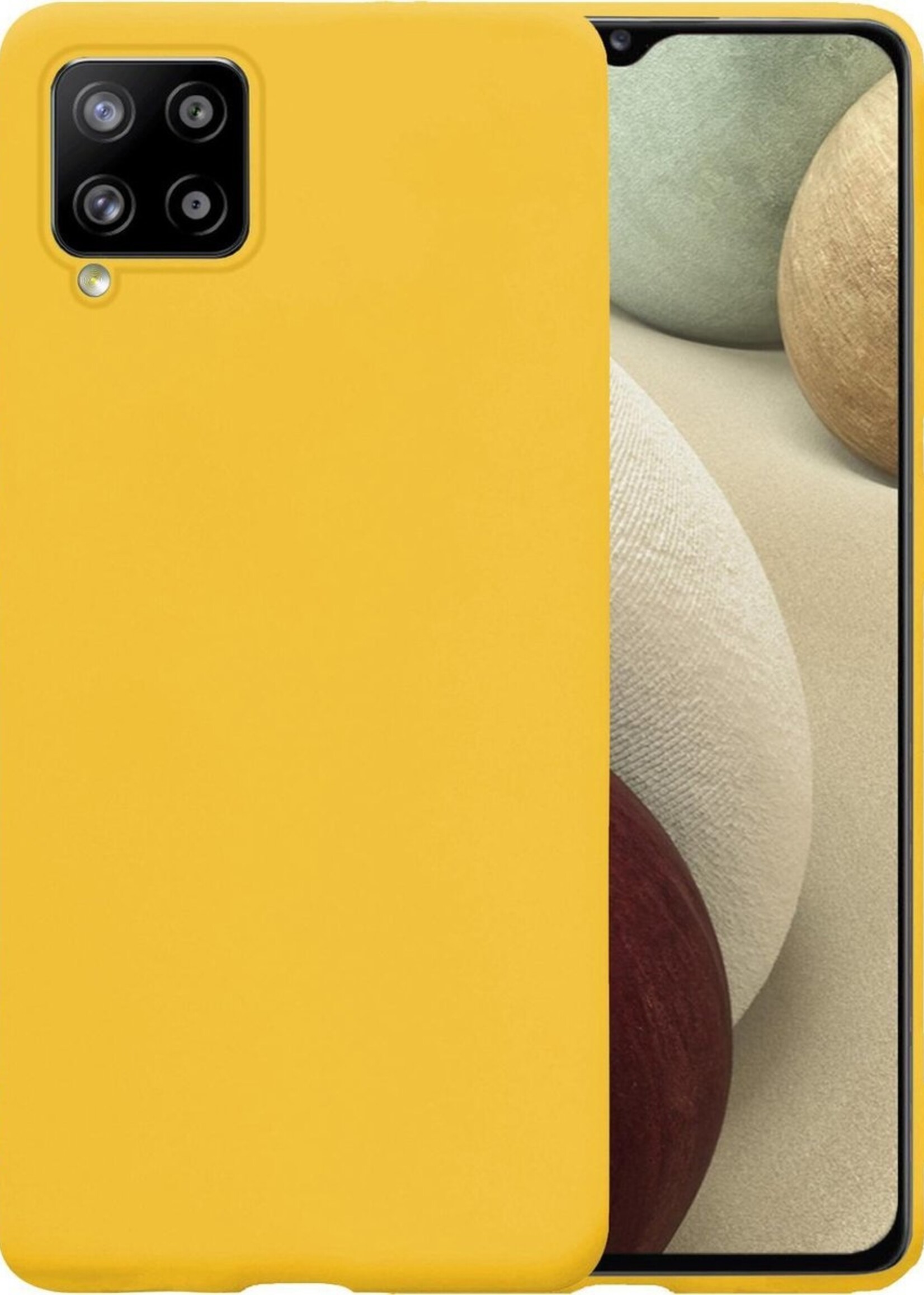 LUQ Hoesje Geschikt voor Samsung A12 Hoesje Siliconen Case - Hoes Geschikt voor Samsung Galaxy A12 Hoes Siliconen - Geel