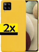 LUQ LUQ Samsung Galaxy A12 hoesje siliconen - Geel - 2 PACK