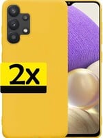 LUQ LUQ Samsung Galaxy A32 5G hoesje siliconen - Geel - 2 PACK