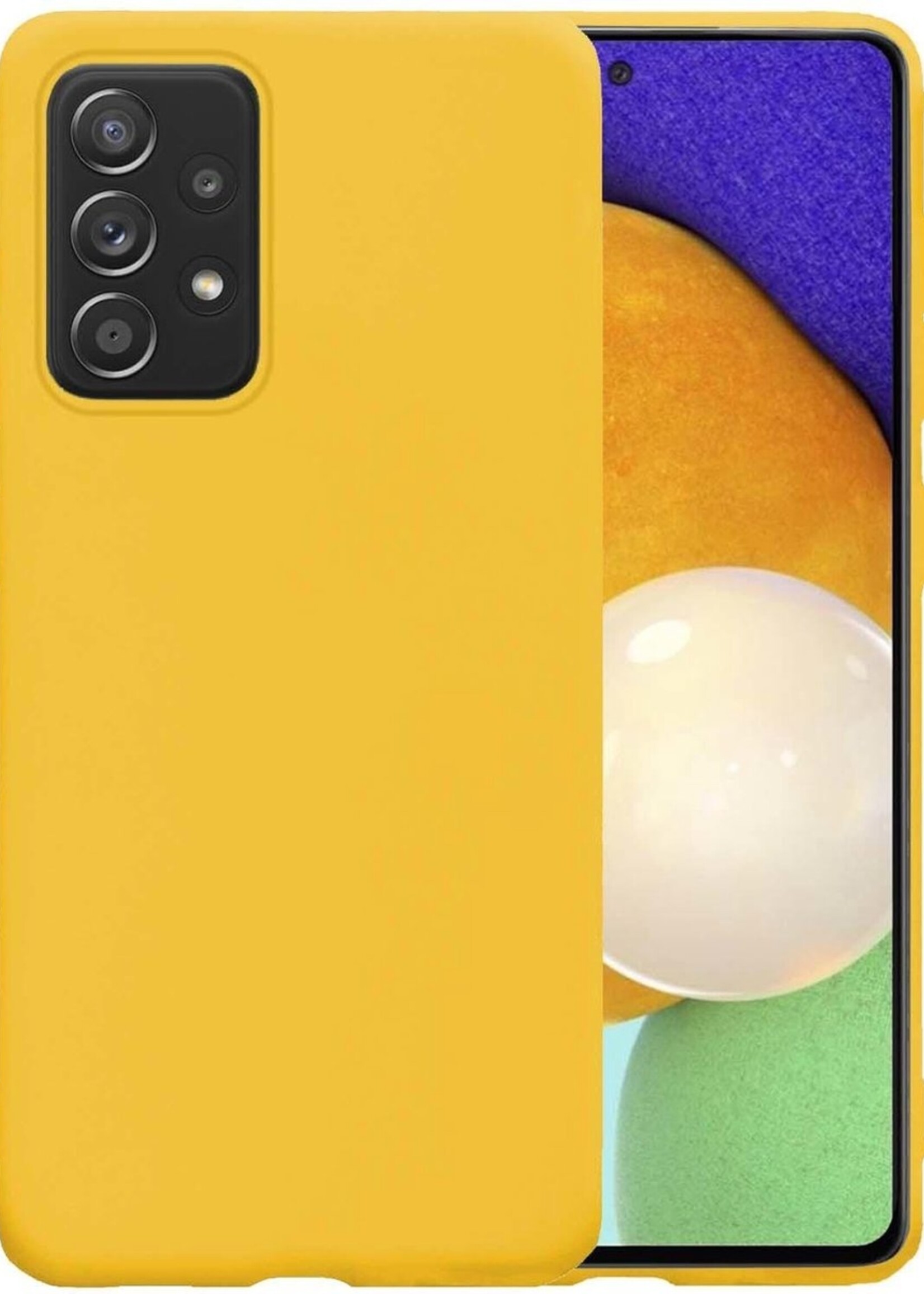 LUQ Hoesje Geschikt voor Samsung A52 Hoesje Siliconen Case - Hoes Geschikt voor Samsung Galaxy A52 Hoes Siliconen - Geel