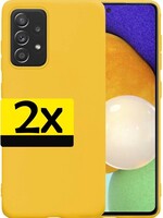 LUQ LUQ Samsung Galaxy A52 hoesje siliconen - Geel - 2 PACK