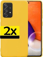 LUQ LUQ Samsung Galaxy A72 hoesje siliconen - Geel - 2 PACK