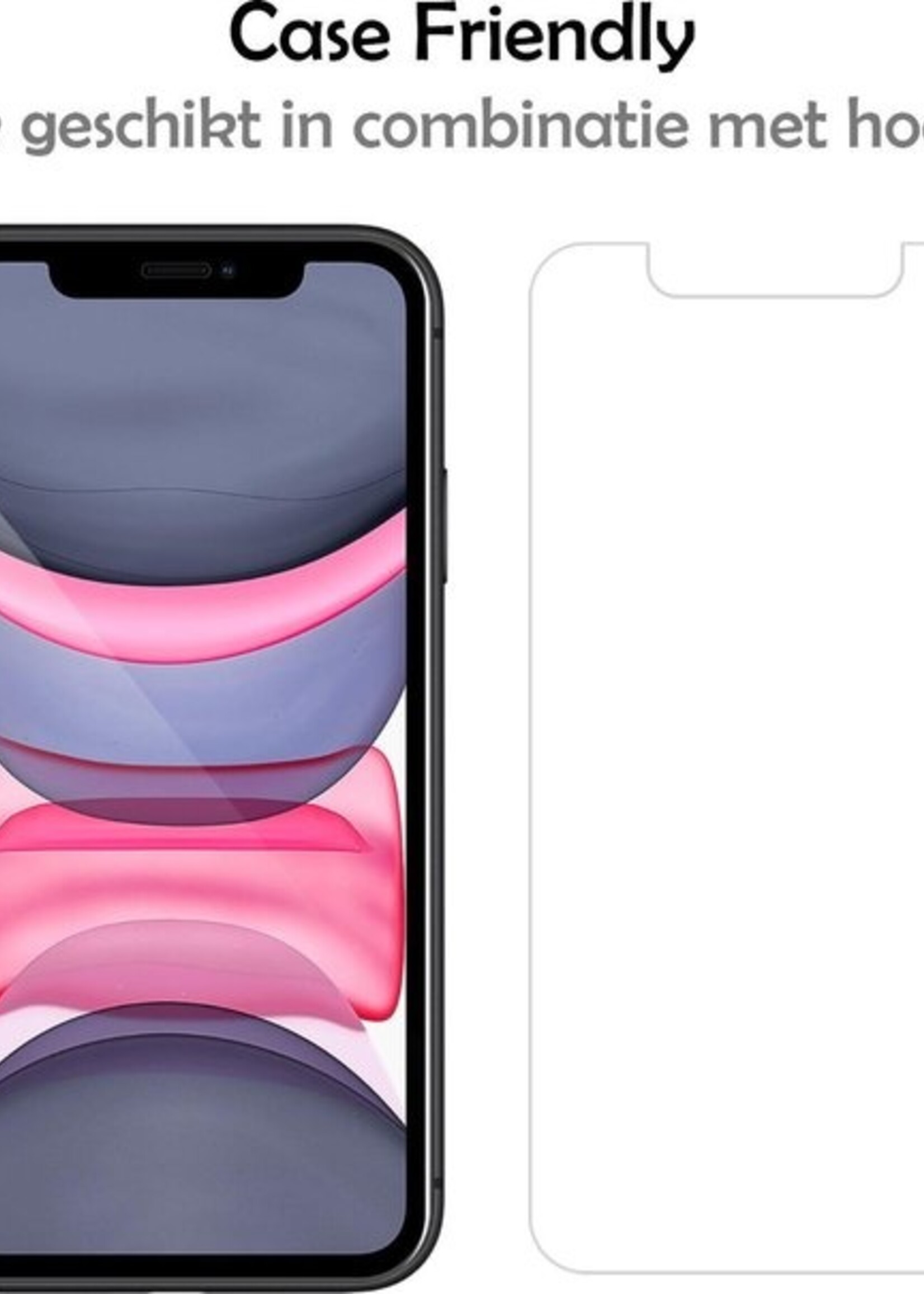 LUQ Hoesje Geschikt voor iPhone 11 Hoesje Siliconen Case Met 2x Screenprotector - Hoes Geschikt voor iPhone 11 Hoes Siliconen - Geel