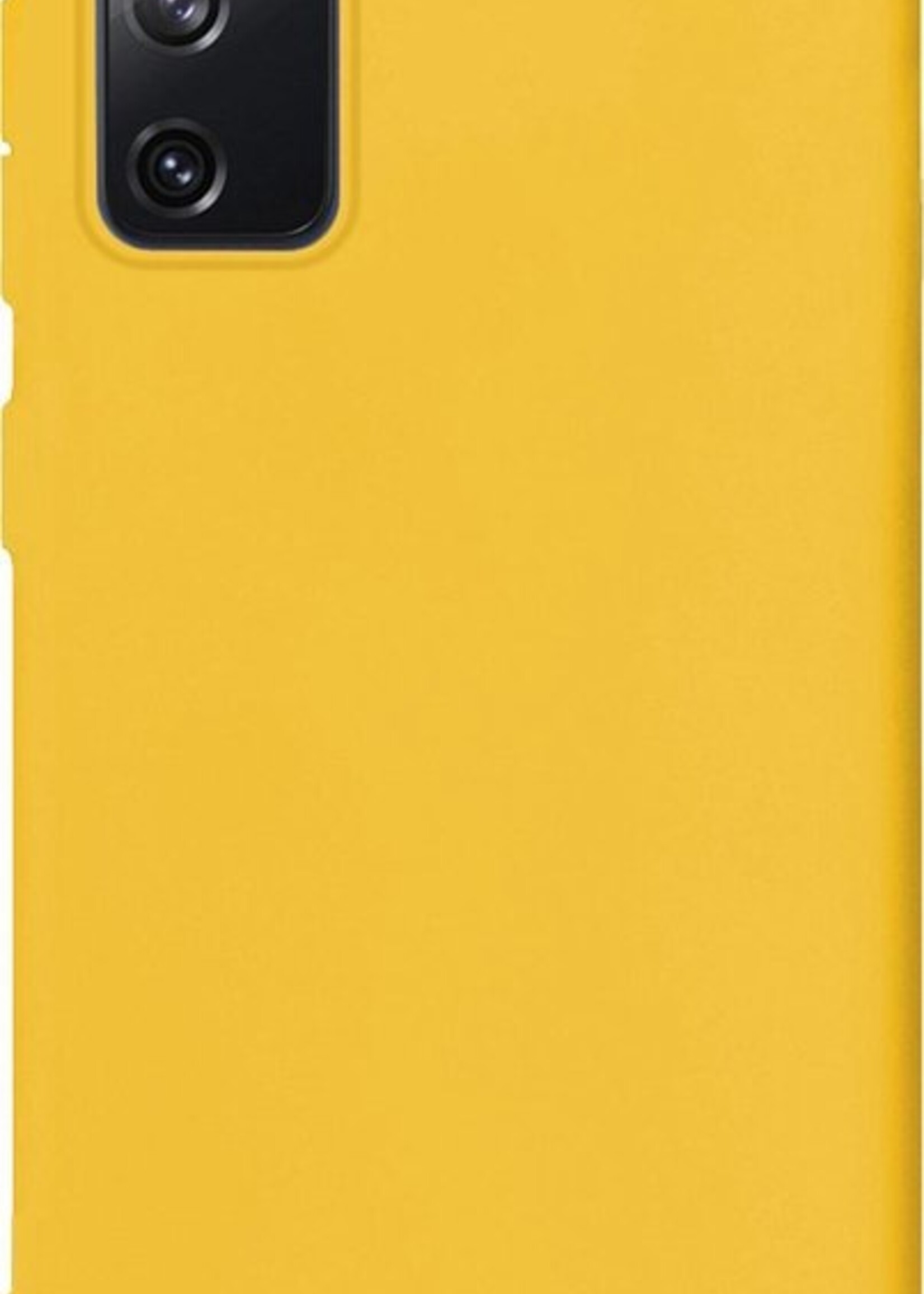 LUQ Hoesje Geschikt voor Samsung S20 FE Hoesje Siliconen Case Met 2x Screenprotector - Hoes Geschikt voor Samsung Galaxy S20 FE Hoes Siliconen - Geel