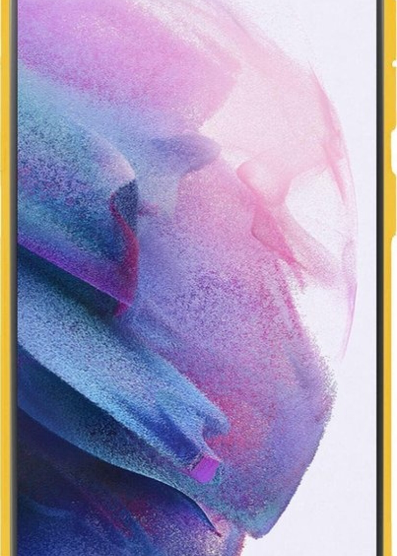 LUQ Hoesje Geschikt voor Samsung S21 Plus Hoesje Siliconen Case Met 2x Screenprotector - Hoes Geschikt voor Samsung Galaxy S21 Plus Hoes Siliconen - Geel