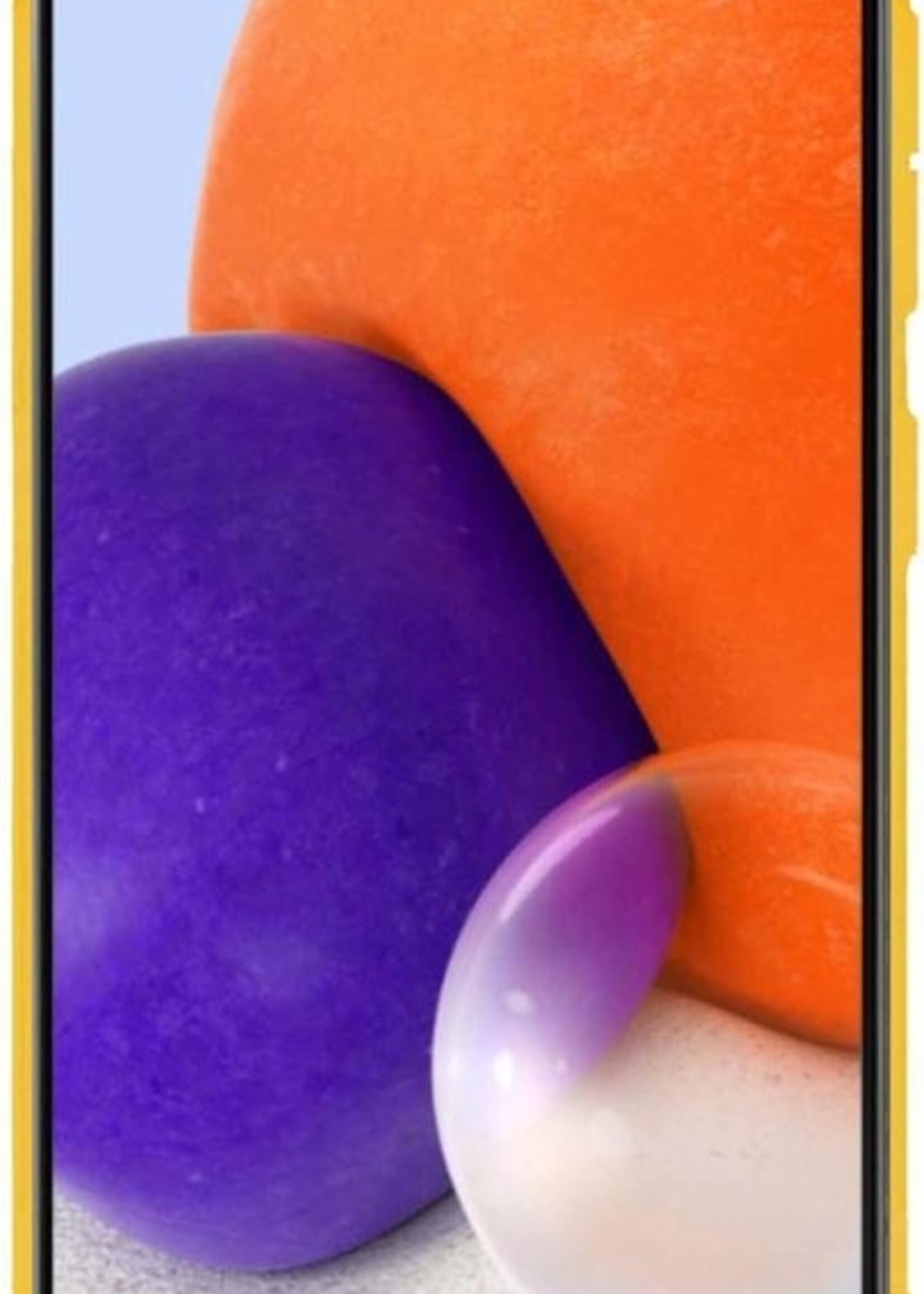 LUQ Hoesje Geschikt voor Samsung A72 Hoesje Siliconen Case Met 2x Screenprotector - Hoes Geschikt voor Samsung Galaxy A72 Hoes Siliconen - Geel
