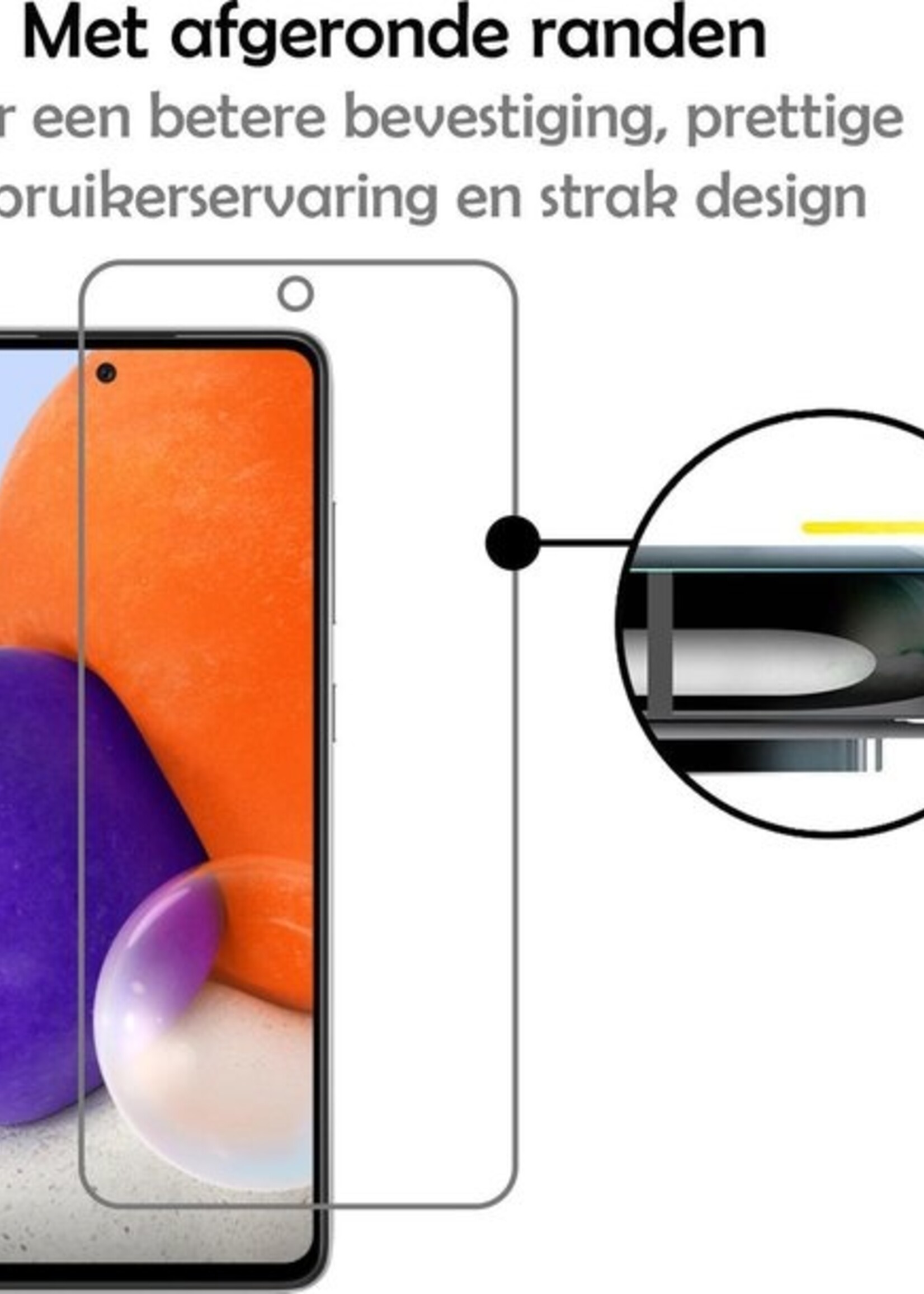 LUQ Hoesje Geschikt voor Samsung A72 Hoesje Siliconen Case Met 2x Screenprotector - Hoes Geschikt voor Samsung Galaxy A72 Hoes Siliconen - Geel