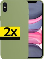 LUQ LUQ iPhone X Hoesje Siliconen - Groen - 2 PACK