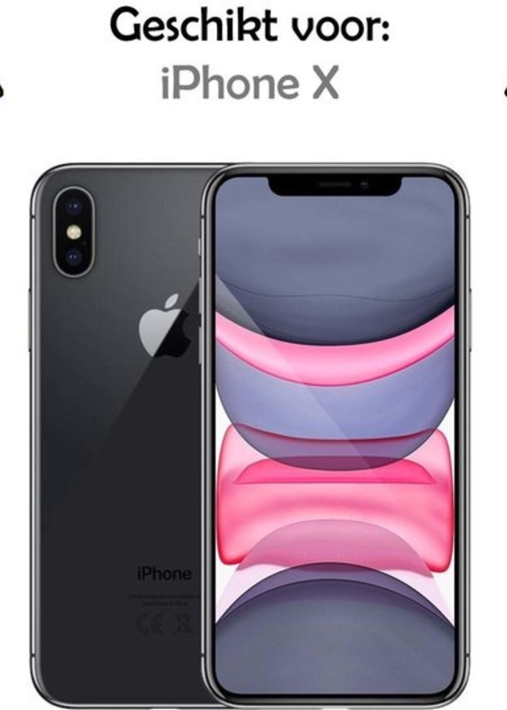 LUQ Hoesje Geschikt voor iPhone X Hoesje Siliconen Case - Hoes Geschikt voor iPhone X Hoes Siliconen - Rood - 2 Stuks