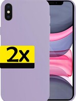 LUQ LUQ iPhone Xs Hoesje Siliconen - Lila - 2 PACK