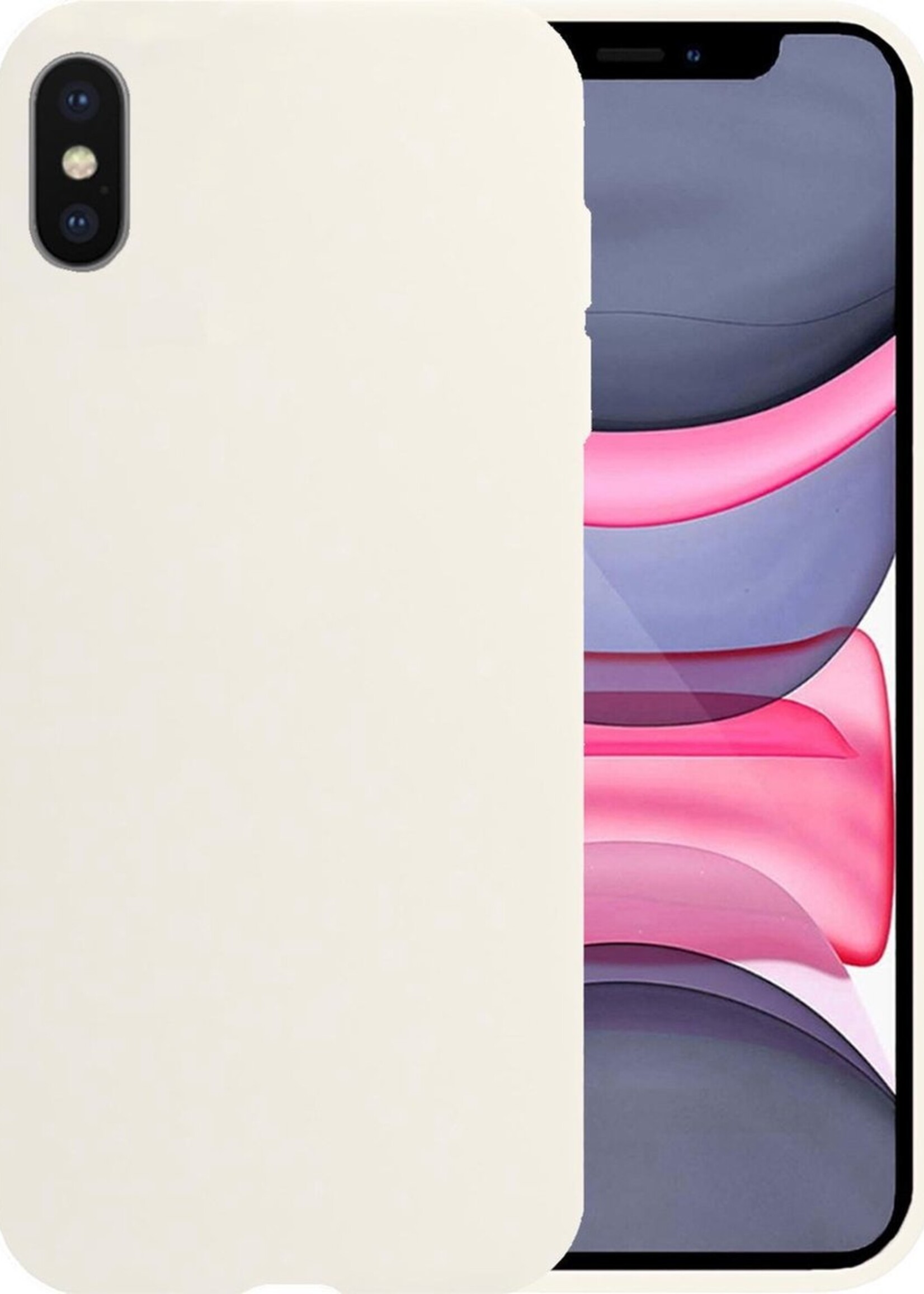 LUQ Hoesje Geschikt voor iPhone Xs Hoesje Siliconen Case - Hoes Geschikt voor iPhone Xs Hoes Siliconen - Wit