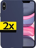 LUQ LUQ iPhone Xs Max Hoesje Siliconen - Donkerblauw - 2 PACK
