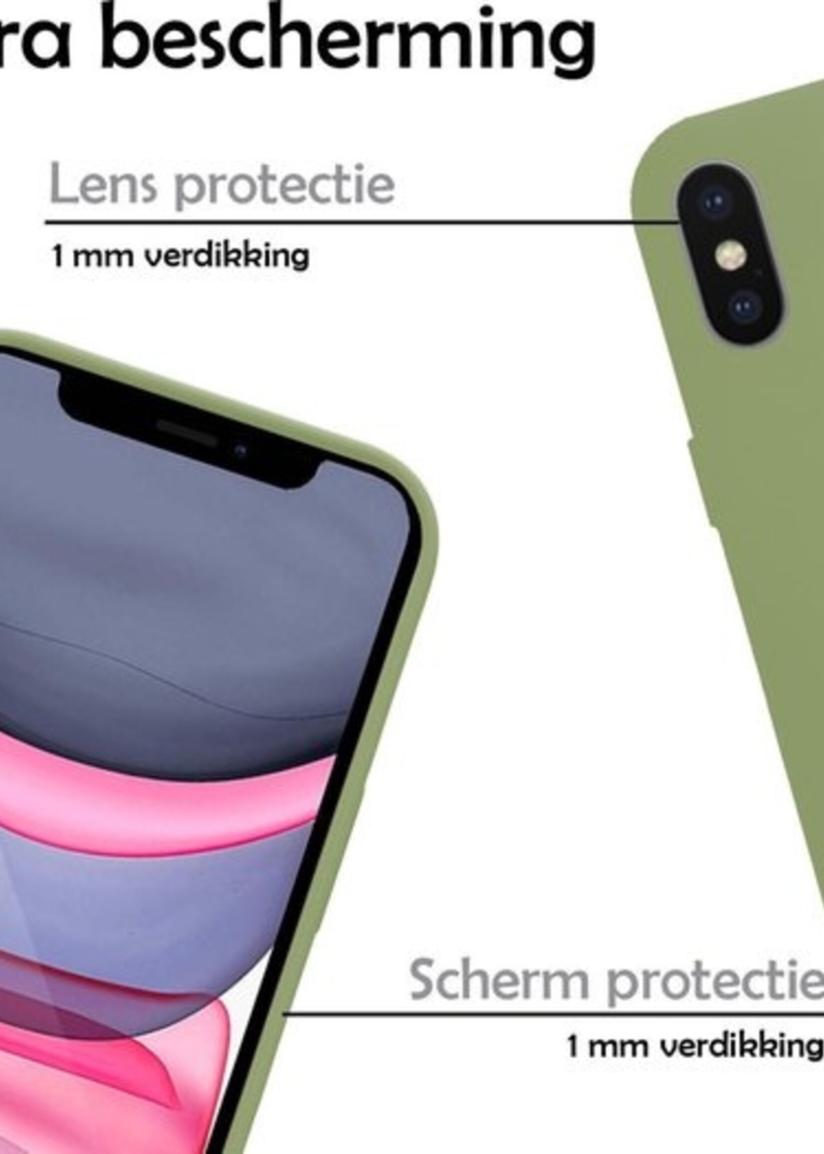 LUQ Hoesje Geschikt voor iPhone Xs Max Hoesje Siliconen Case - Hoes Geschikt voor iPhone Xs Max Hoes Siliconen - Groen