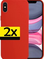 LUQ LUQ iPhone Xs Max Hoesje Siliconen - Rood - 2 PACK