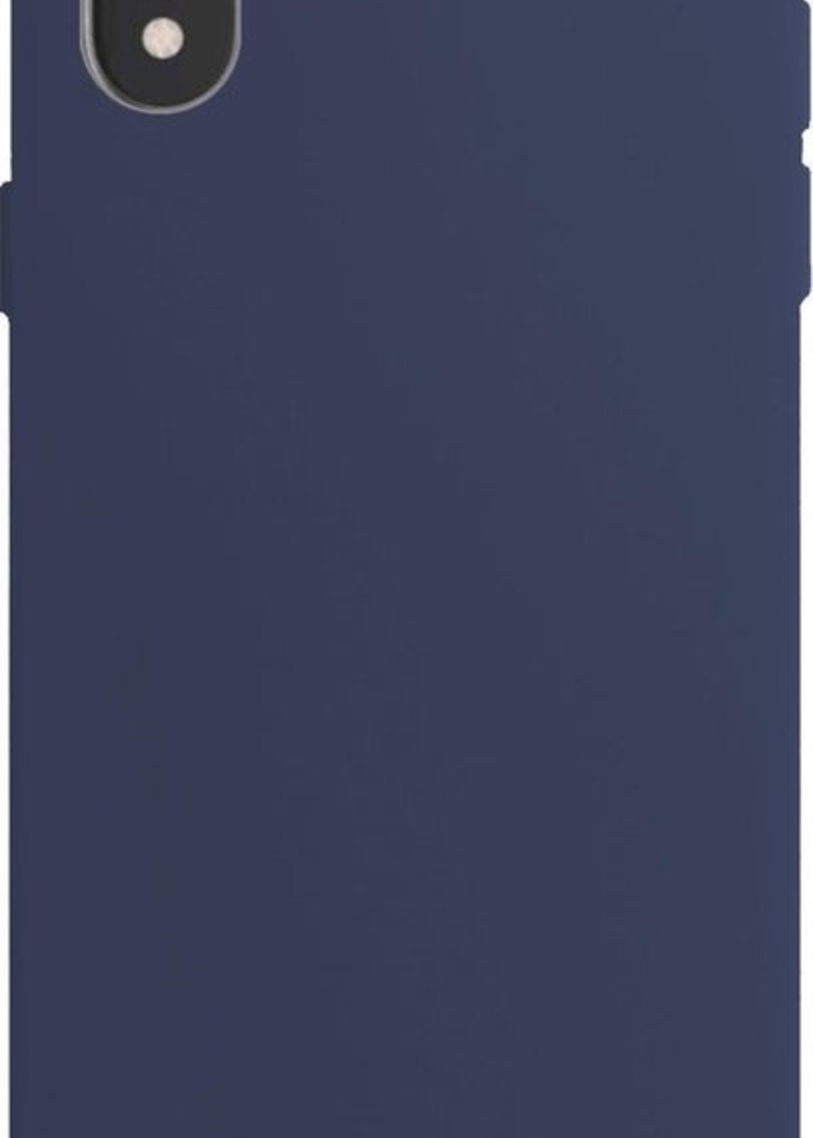 LUQ Hoesje Geschikt voor iPhone XR Hoesje Siliconen Case - Hoes Geschikt voor iPhone XR Hoes Siliconen - Donkerblauw