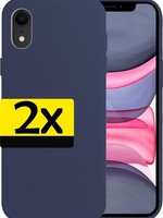 LUQ LUQ iPhone XR Hoesje Siliconen - Donkerblauw - 2 PACK