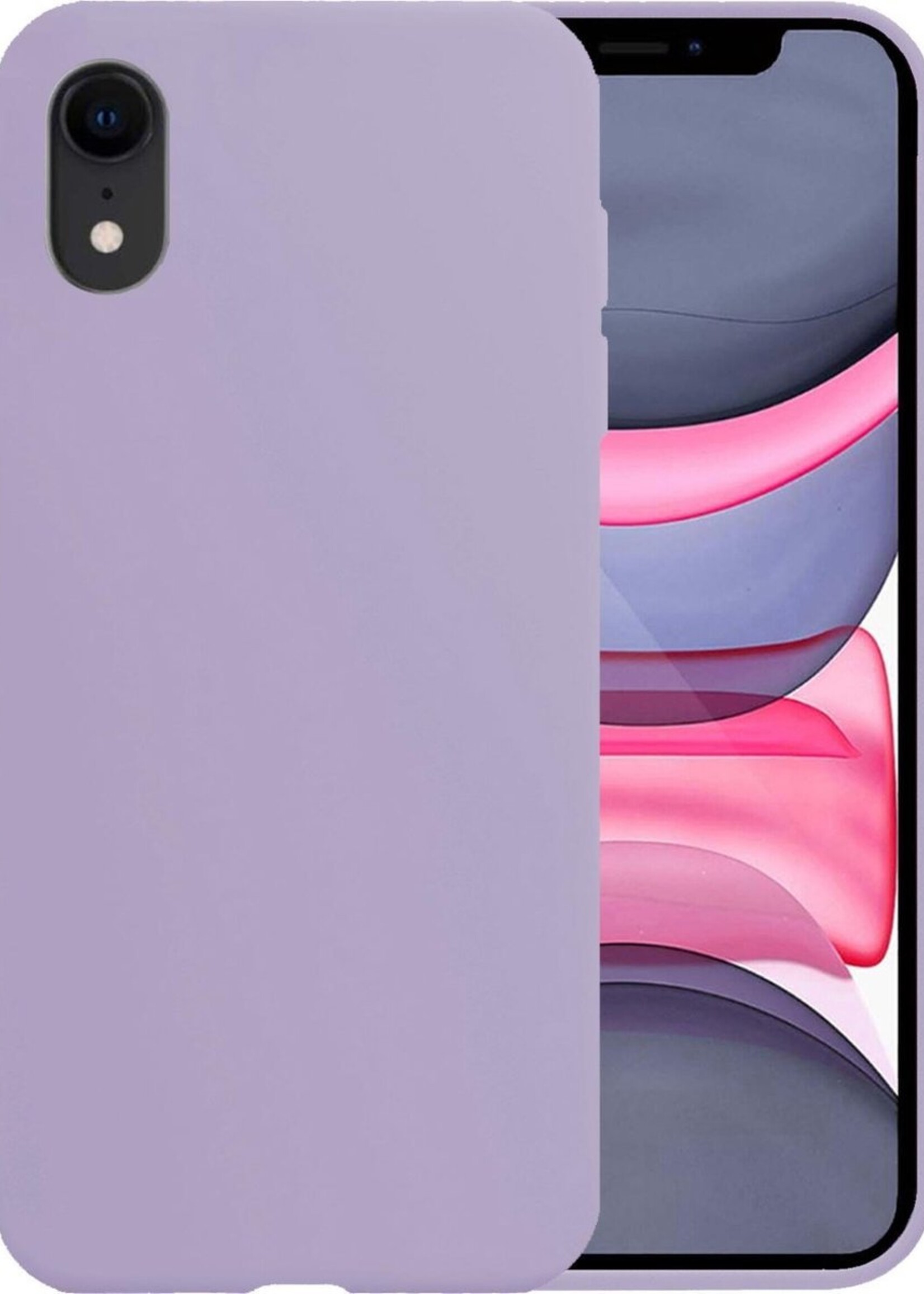 LUQ Hoesje Geschikt voor iPhone XR Hoesje Siliconen Case - Hoes Geschikt voor iPhone XR Hoes Siliconen - Lila