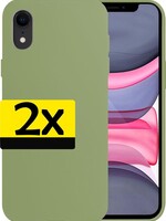 LUQ LUQ iPhone XR Hoesje Siliconen - Groen - 2 PACK