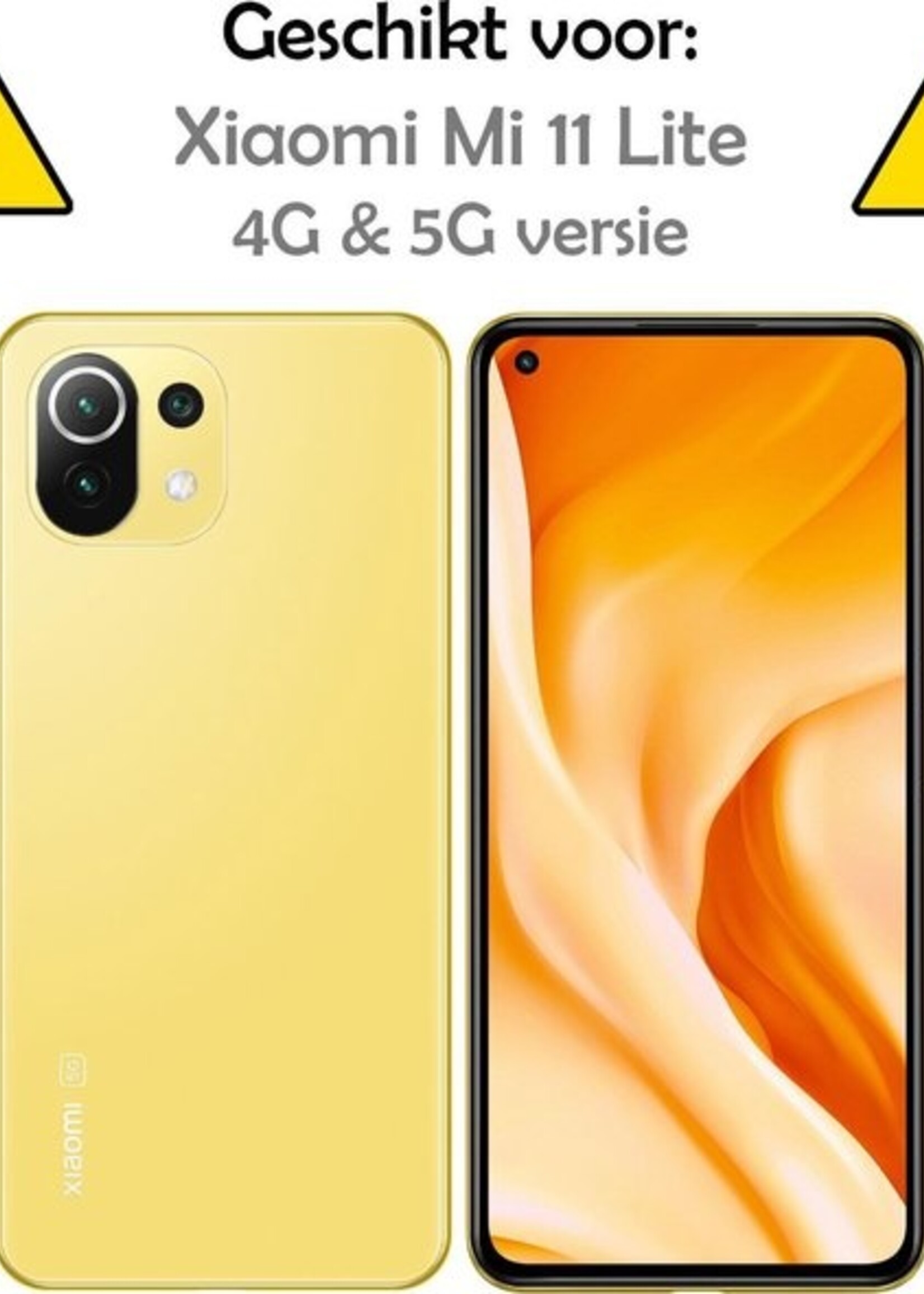 LUQ Screenprotector Geschikt voor Xiaomi Mi 11 Lite Screenprotector Beschermglas Gehard Glas - Screenprotector Geschikt voor Xiaomi Mi 11 Lite Screenprotector Glas - 2 Stuks