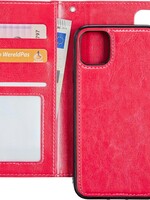 LUQ LUQ iPhone 12 2-in-1 hoesje bookcase afneembaar - Donkerroze