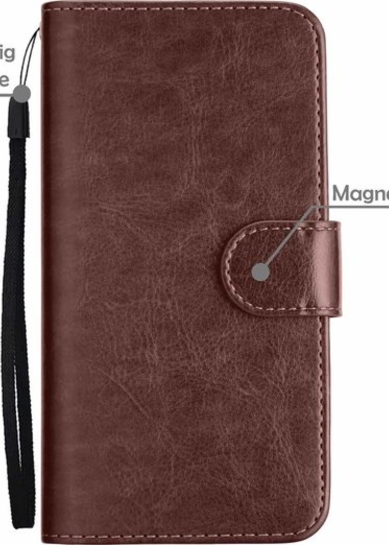 LUQ Hoesje Geschikt voor iPhone 12 Pro Hoesje Case Uitneembare Bookcase 2-in-1 Hoes - Hoes Geschikt voor iPhone 12 Pro Hoes Wallet Case Met Pasjeshouder Hoesje - Bruin