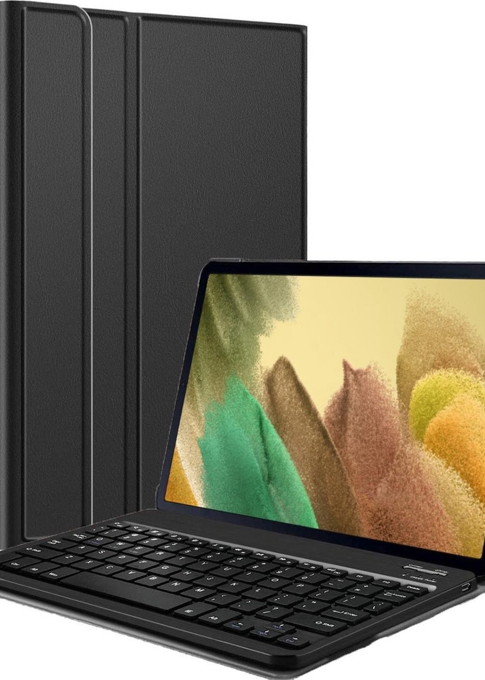 LUQ Hoes Geschikt voor Samsung Galaxy Tab A7 Lite Hoes Keyboard Cover Toetsenbord Hoesje - Hoesje Geschikt voor Samsung Tab A7 Lite Toetsenbord Hoes - Zwart