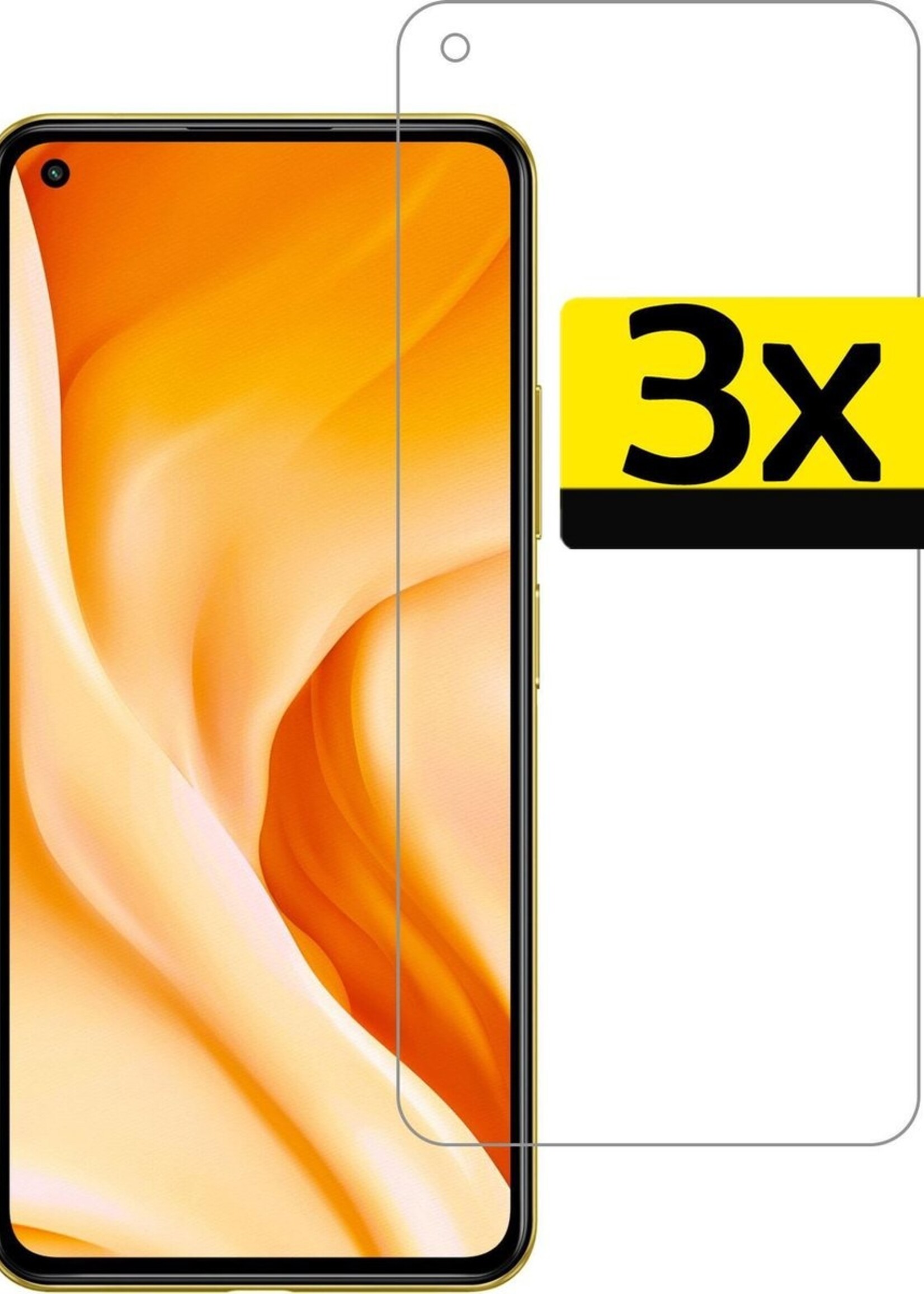 LUQ Screenprotector Geschikt voor Xiaomi Mi 11 Lite Screenprotector Beschermglas Gehard Glas - Screenprotector Geschikt voor Xiaomi Mi 11 Lite Screenprotector Glas - 3 Stuks