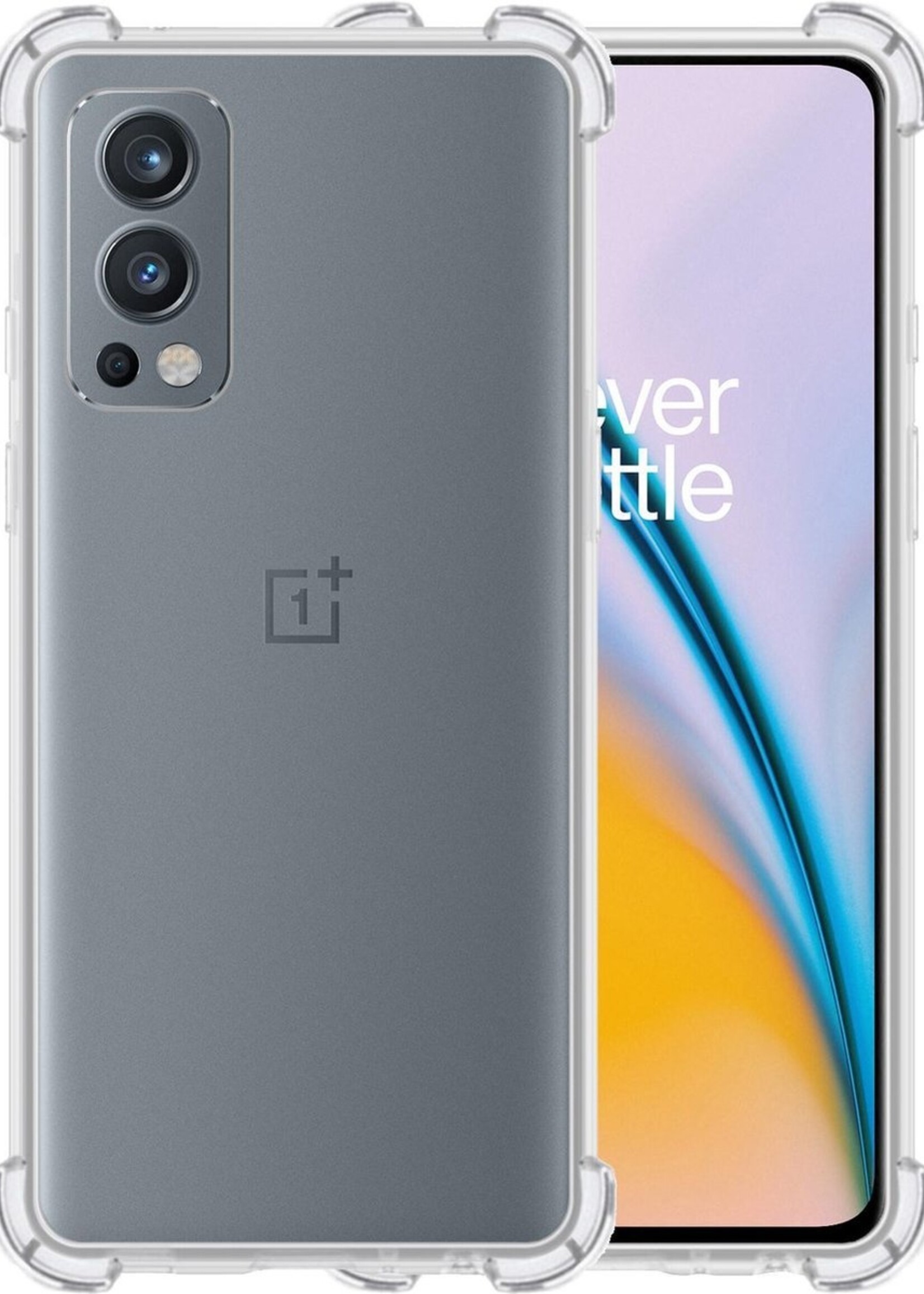 LUQ Hoesje Geschikt voor OnePlus Nord 2 Hoesje Shockproof Case Siliconen - Hoes Geschikt voor OnePlus Nord 2 Hoes Cover Siliconen - Transparant