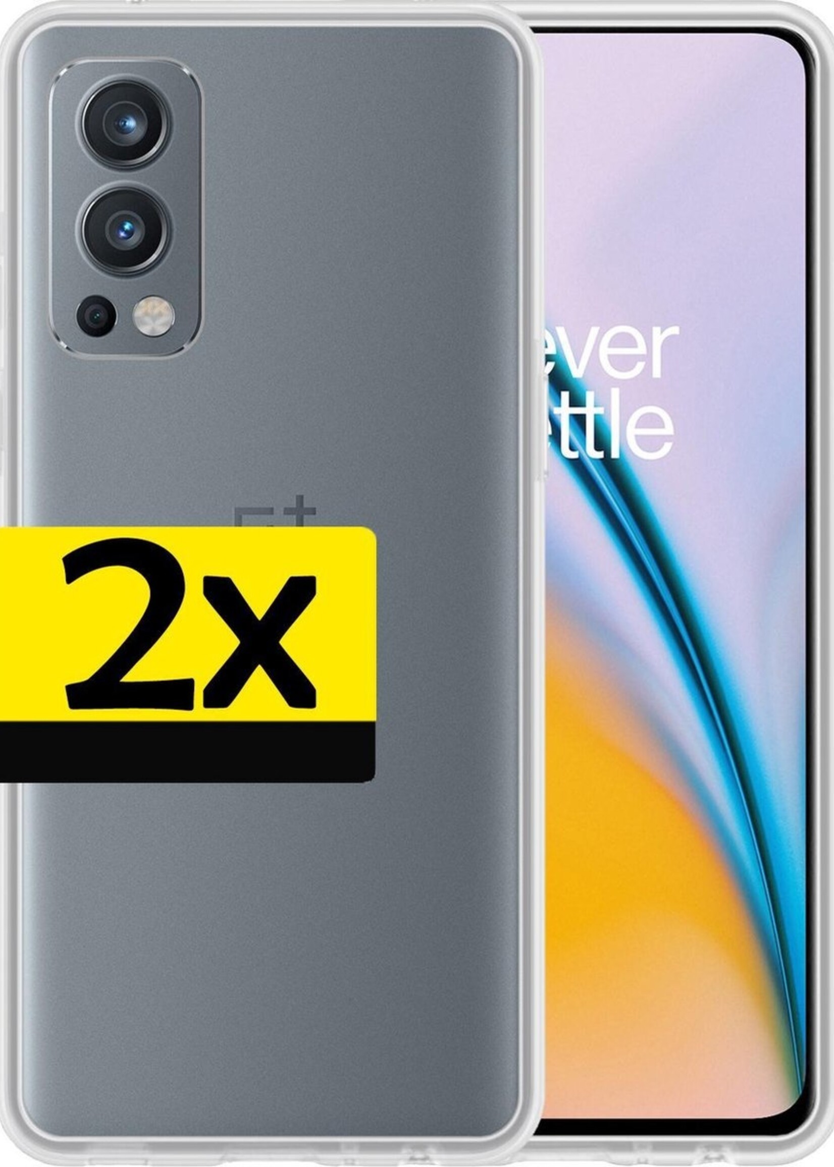 LUQ Hoesje Geschikt voor OnePlus Nord 2 Hoesje Siliconen Case - Hoes Geschikt voor OnePlus Nord 2 Hoes Siliconen - Transparant - 2 Stuks