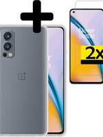 LUQ LUQ OnePlus Nord 2 Hoesje Siliconen Transparant + 2x Screenprotector