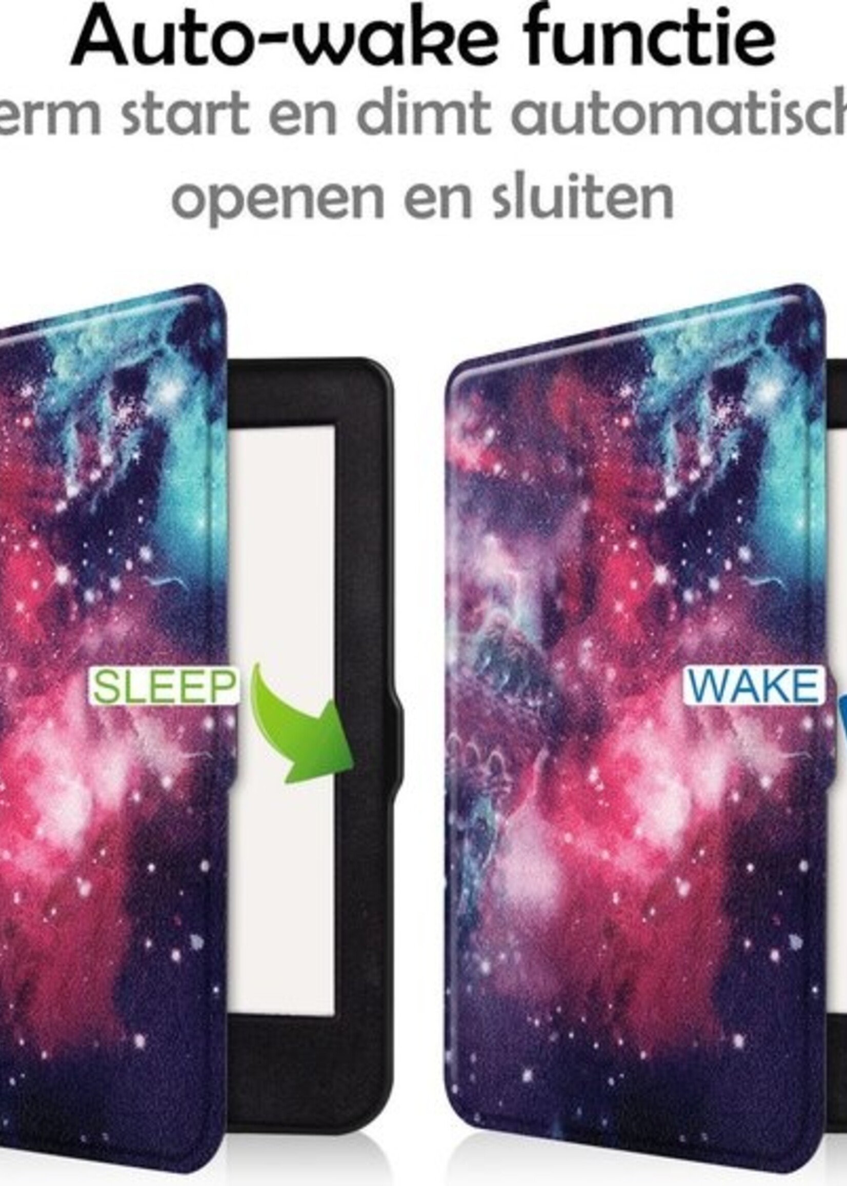 LUQ Hoesje Geschikt voor Kobo Nia Hoes Bescherm Hoesje Case Luxe Sleep Cover - Galaxy