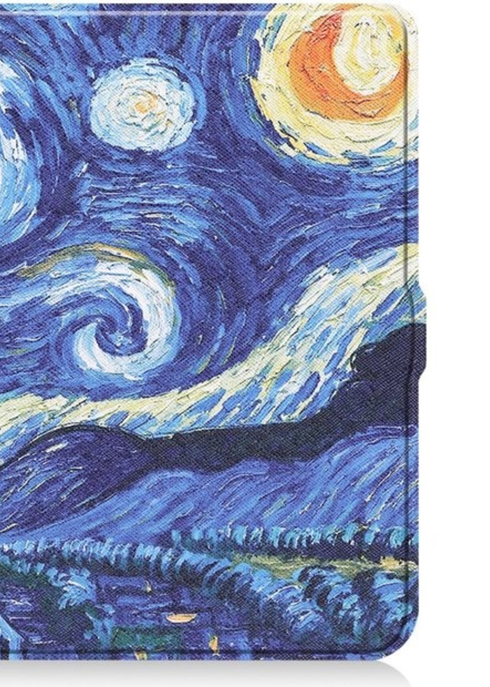 LUQ Hoesje Geschikt voor Kobo Nia Hoes Bescherm Hoesje Case Luxe Sleep Cover - Sterrenhemel