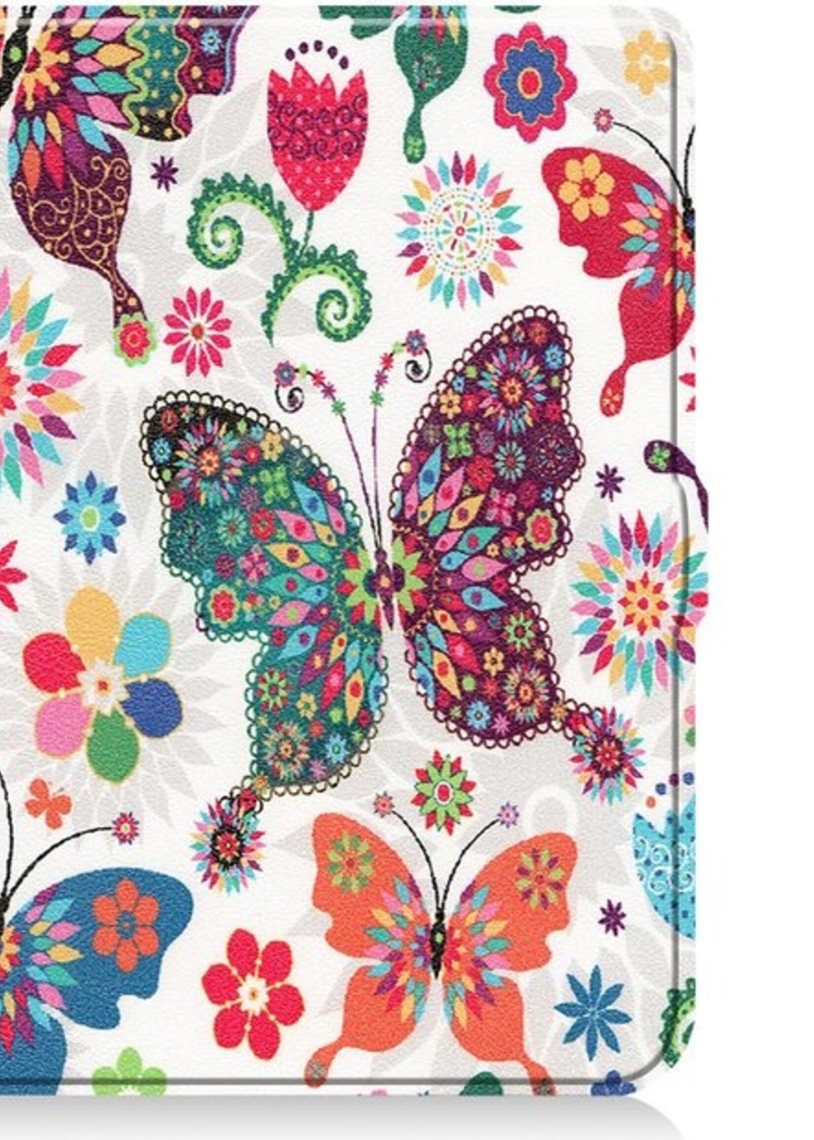 LUQ Hoesje Geschikt voor Kobo Nia Hoes Bescherm Hoesje Case Luxe Sleep Cover - Vlinders