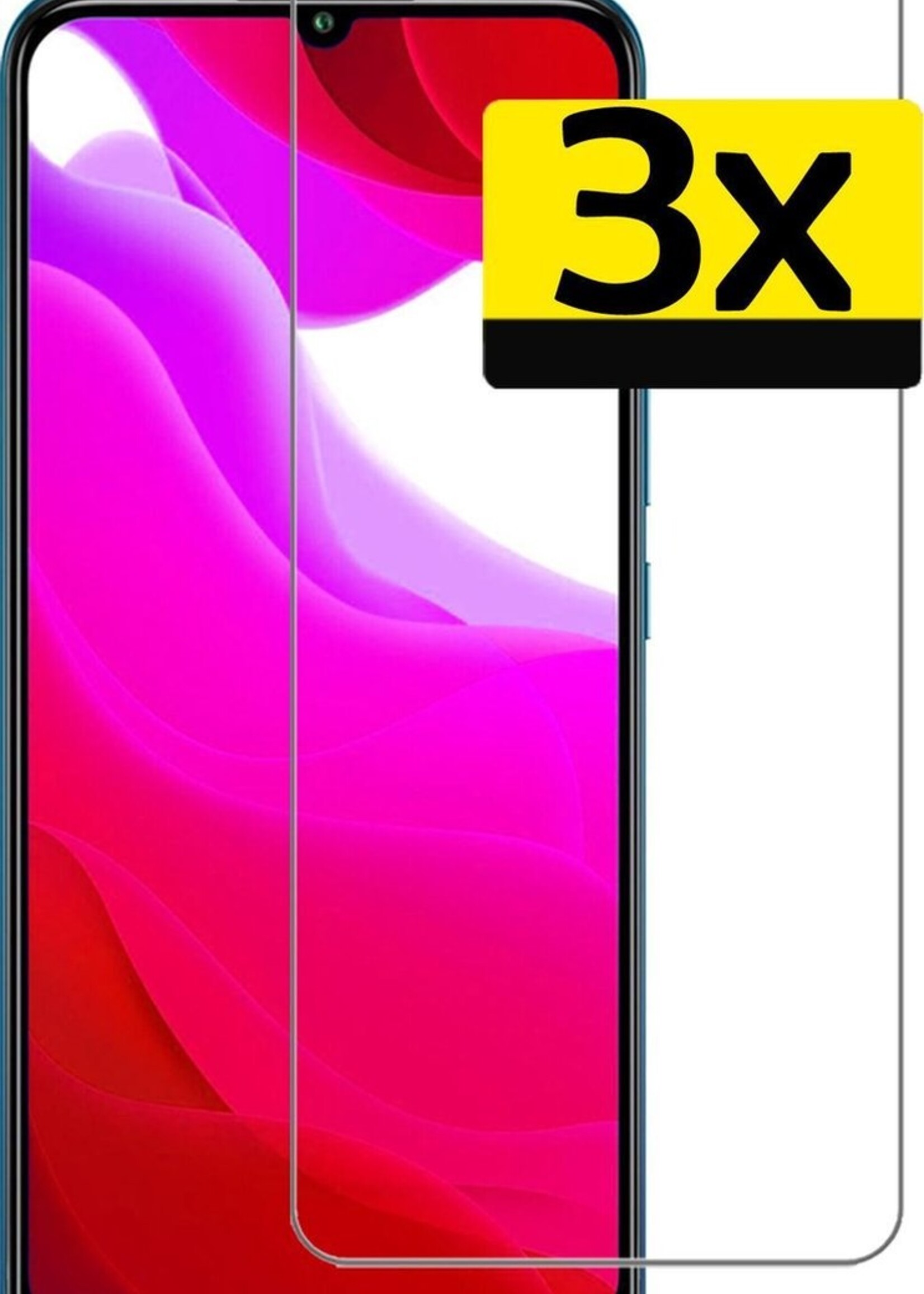 LUQ Screenprotector Geschikt voor Xiaomi Mi 10 Lite Screenprotector Beschermglas Gehard Glas - Screenprotector Geschikt voor Xiaomi Mi 10 Lite Screenprotector Glas - 3 Stuks