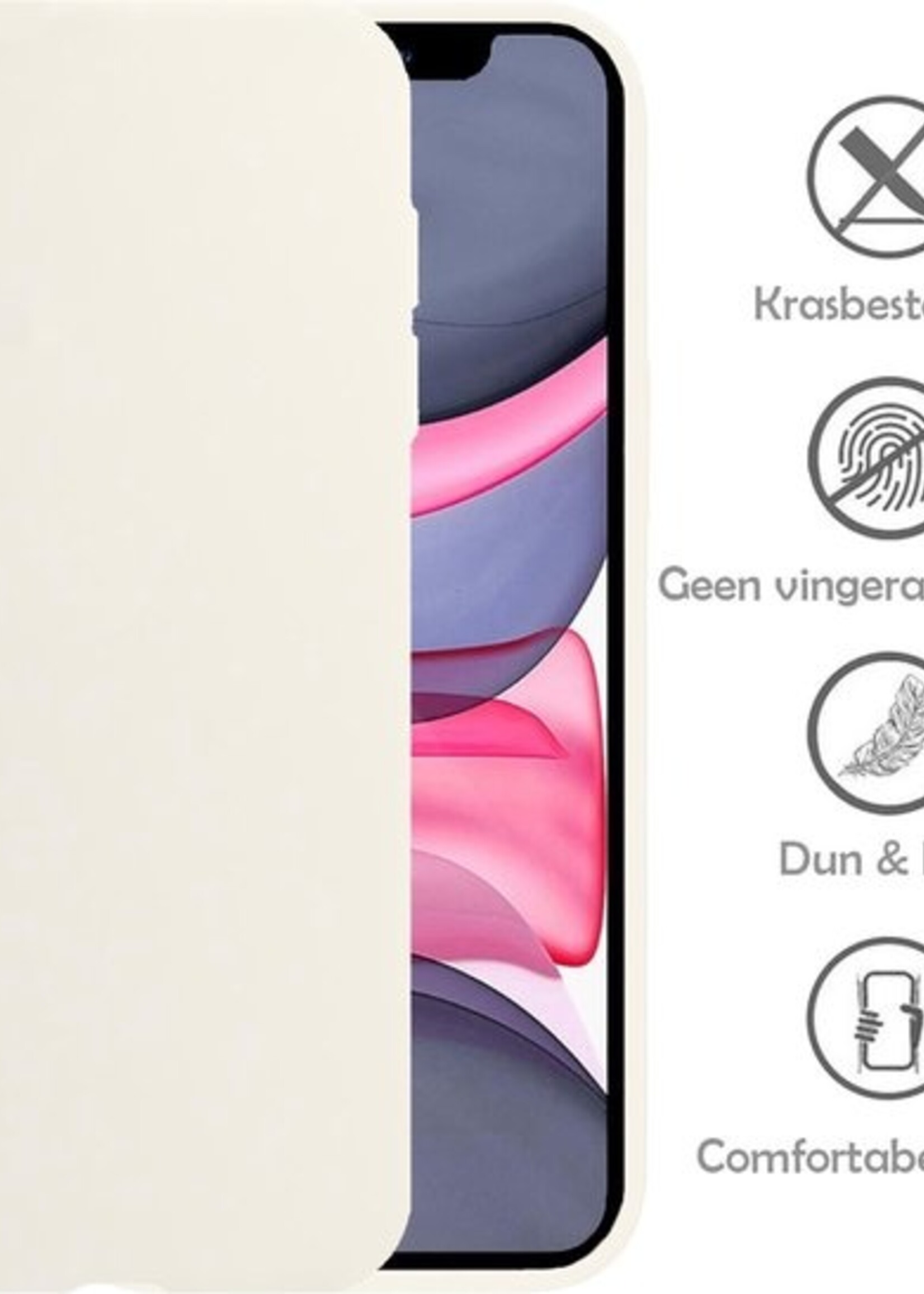 LUQ Hoesje Geschikt voor iPhone Xs Hoesje Siliconen Case Met 2x Screenprotector - Hoes Geschikt voor iPhone Xs Hoes Siliconen - Wit
