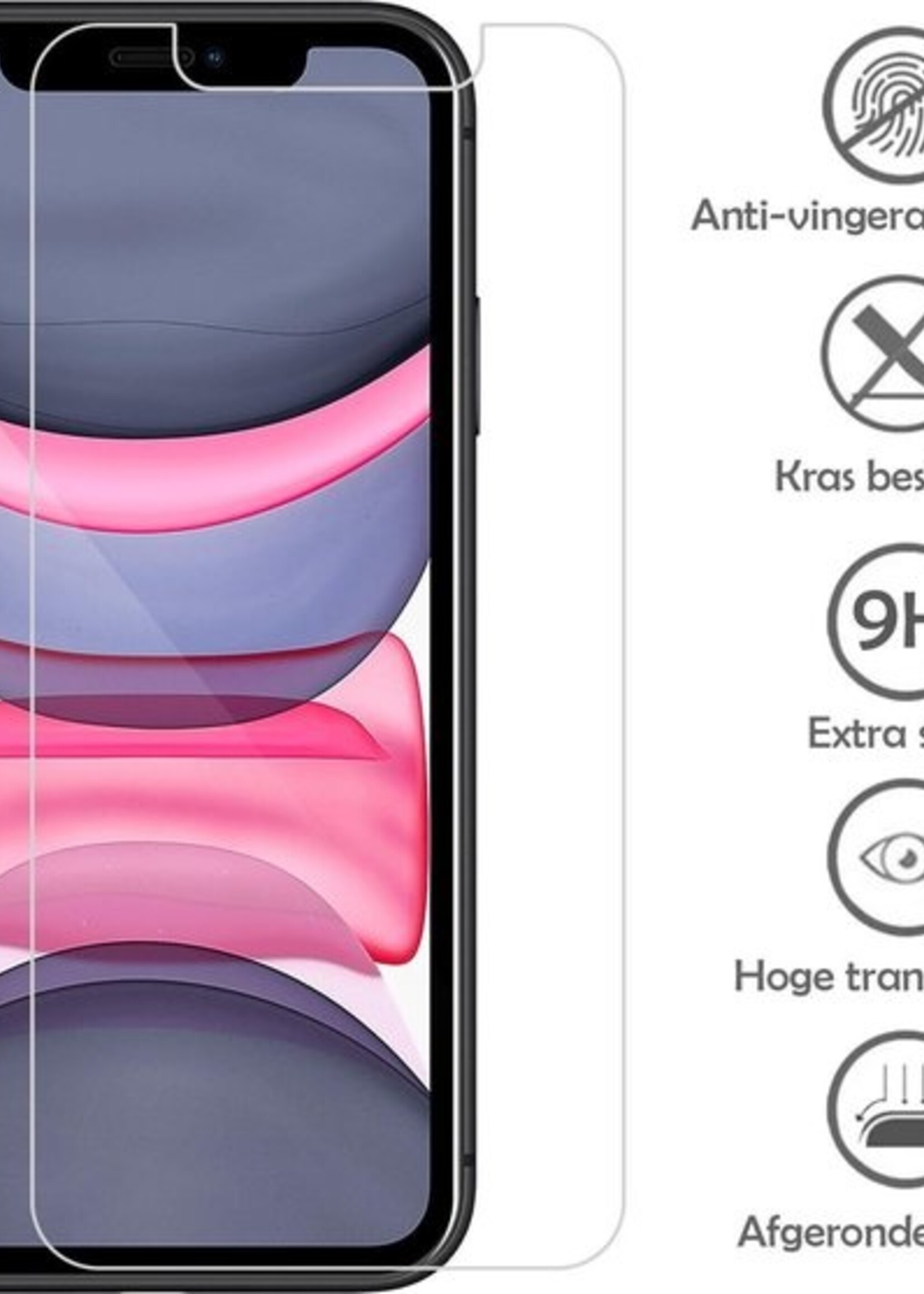 LUQ Hoesje Geschikt voor iPhone Xs Max Hoesje Siliconen Case Met Screenprotector - Hoes Geschikt voor iPhone Xs Max Hoes Siliconen - Wit
