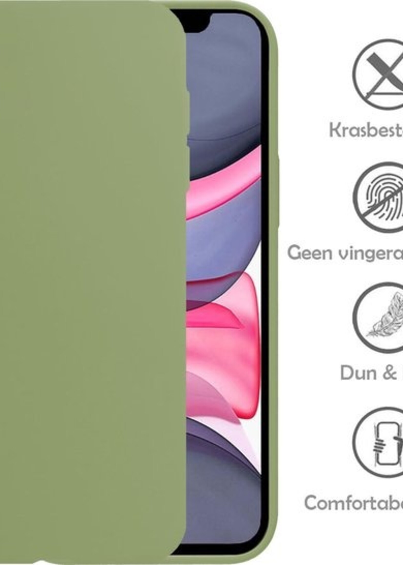 LUQ Hoesje Geschikt voor iPhone XR Hoesje Siliconen Case Met Screenprotector - Hoes Geschikt voor iPhone XR Hoes Siliconen - Groen