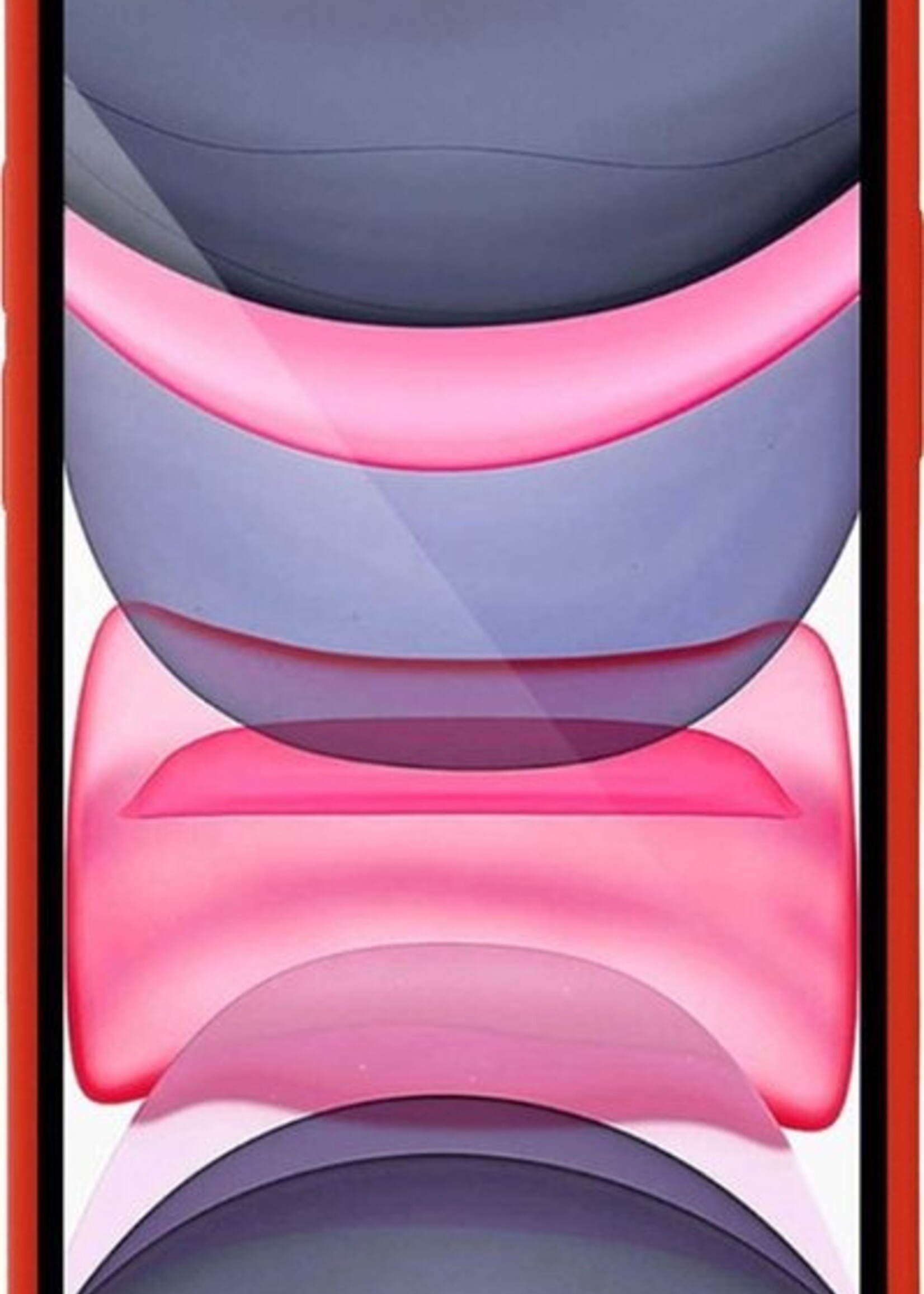 LUQ Hoesje Geschikt voor iPhone XR Hoesje Siliconen Case Met Screenprotector - Hoes Geschikt voor iPhone XR Hoes Siliconen - Rood