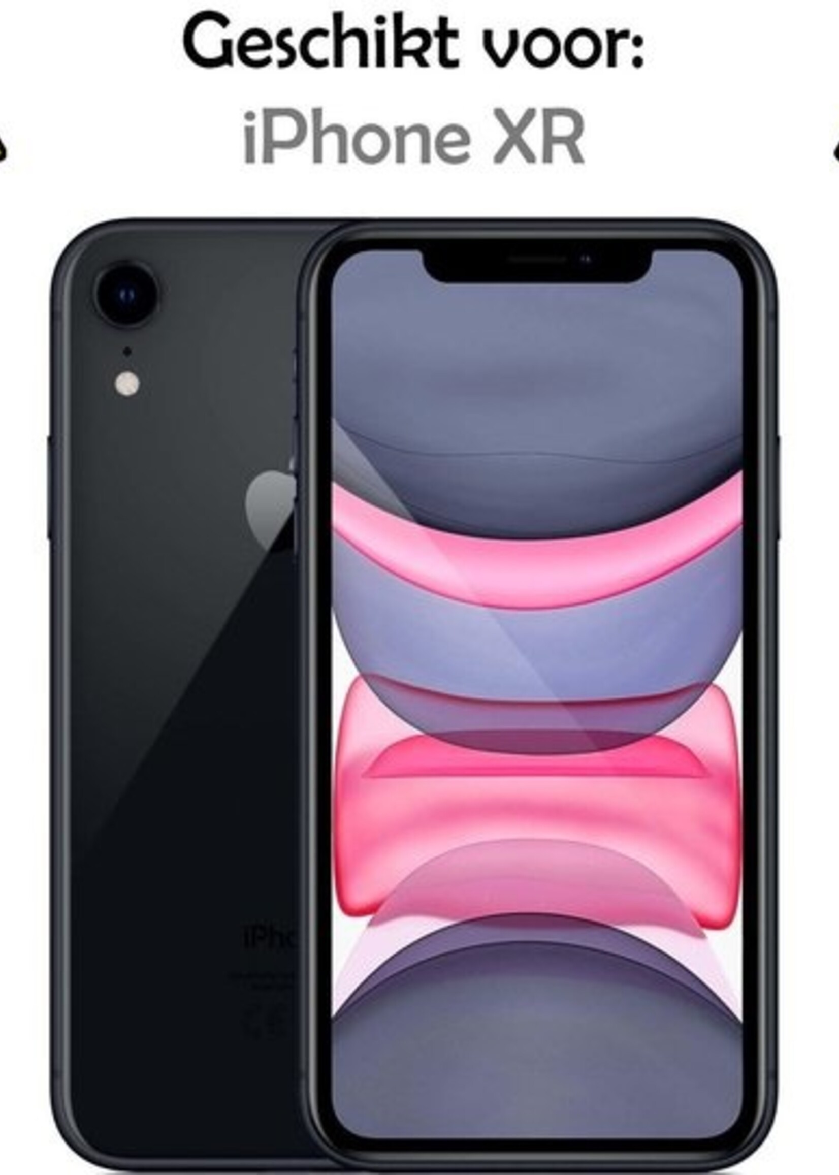 LUQ Hoesje Geschikt voor iPhone XR Hoesje Siliconen Case Met 2x Screenprotector - Hoes Geschikt voor iPhone XR Hoes Siliconen - Wit